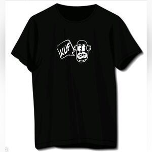 Black Graphic T-Shirt with White Print